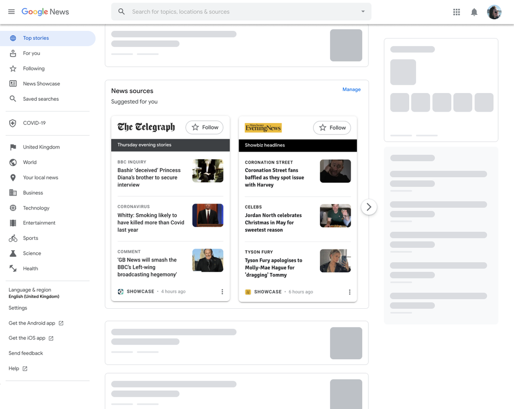 Google News Showcase Makes Its Way to the Desktop